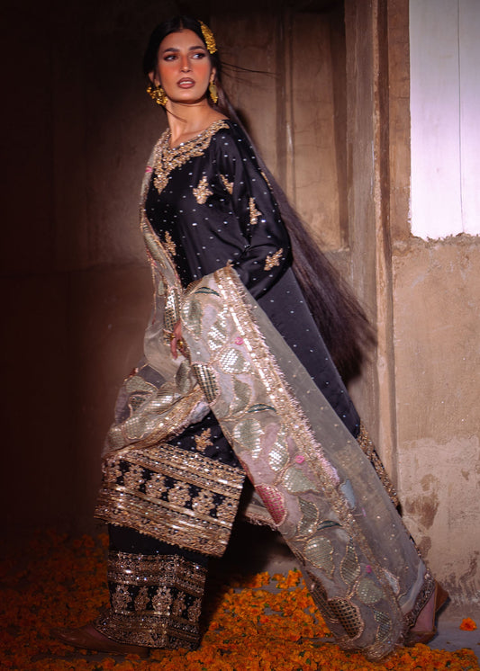 Pakistani Designer Ebony Embroidered Shalwar Kameez Online in KSA Riyadh Saudi Arabia Oman Bahrain Qatar