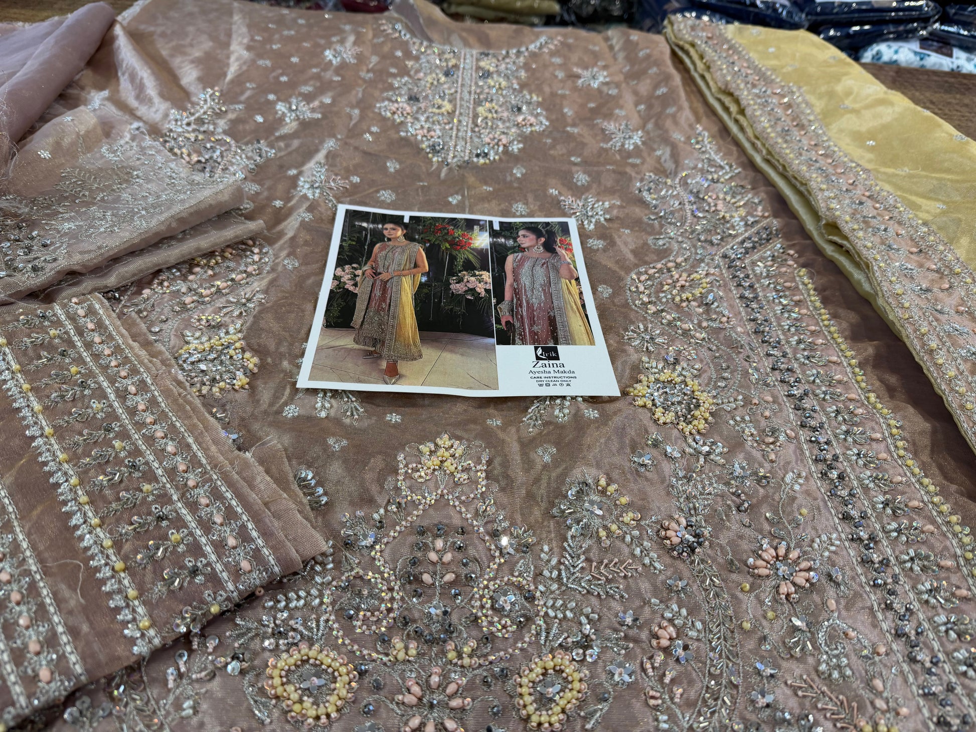Pakistani Designer Embellished Chiffon Bridal Salwar Kameez Online in KSA Riyadh Saudi Arabia Oman Bahrain Qatar