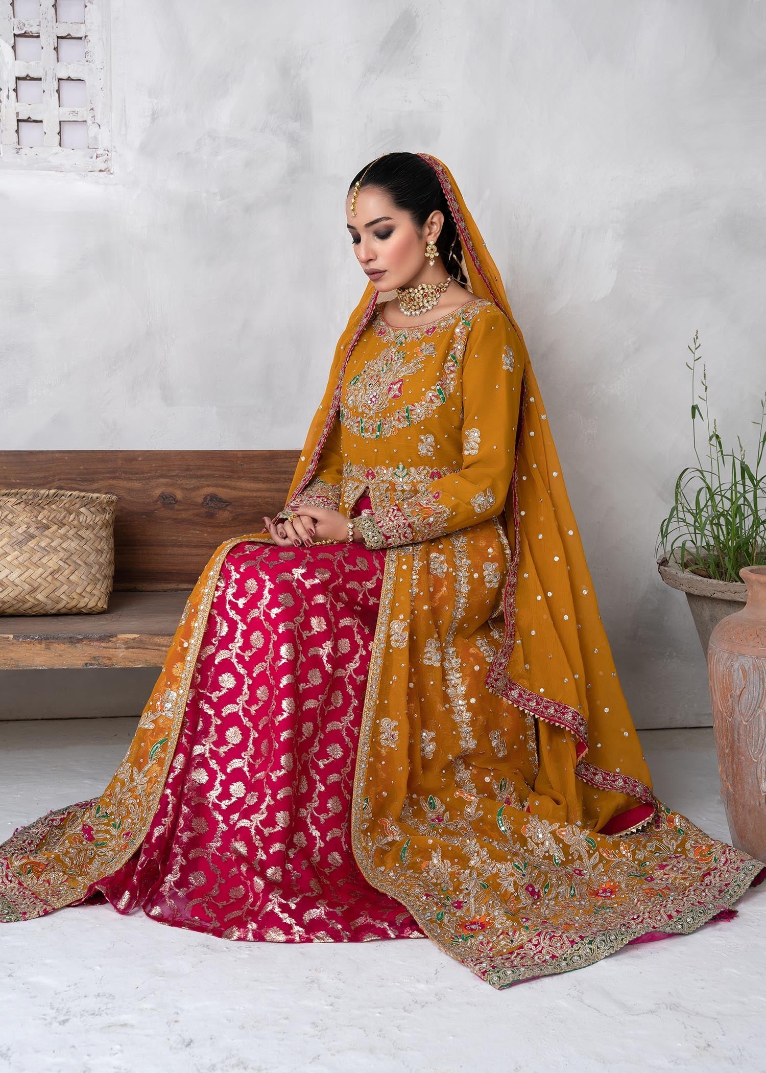 Pakistani Designer Embroidered Chiffon Salwar Kameez Online in KSA Riyadh Saudi Arabia Oman Bahrain Qatar