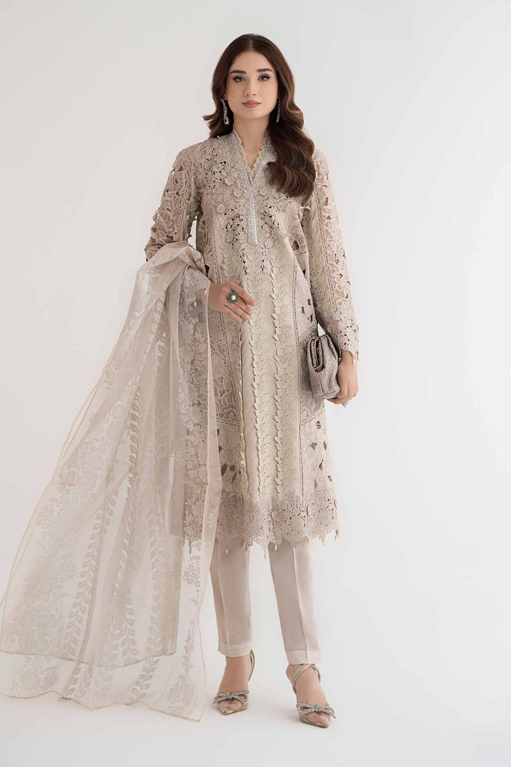 Pakistani Designer Embroidered Lawn Unstitched Suit Online in Sri Lanka India Australia