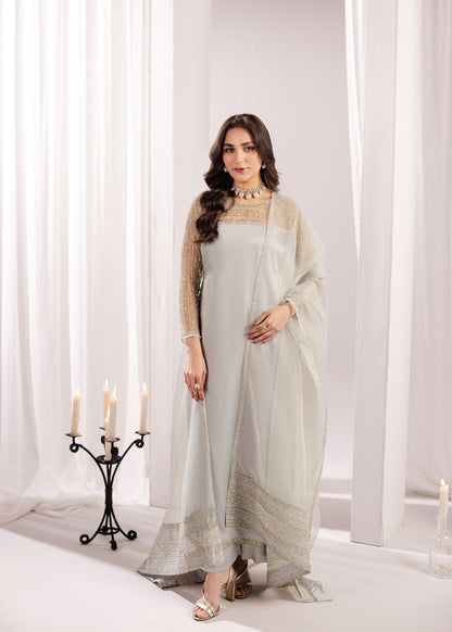 Pakistani Designer Embroidered Silk Suit Online in KSA Riyadh Saudi Arabia Oman Bahrain Qatar