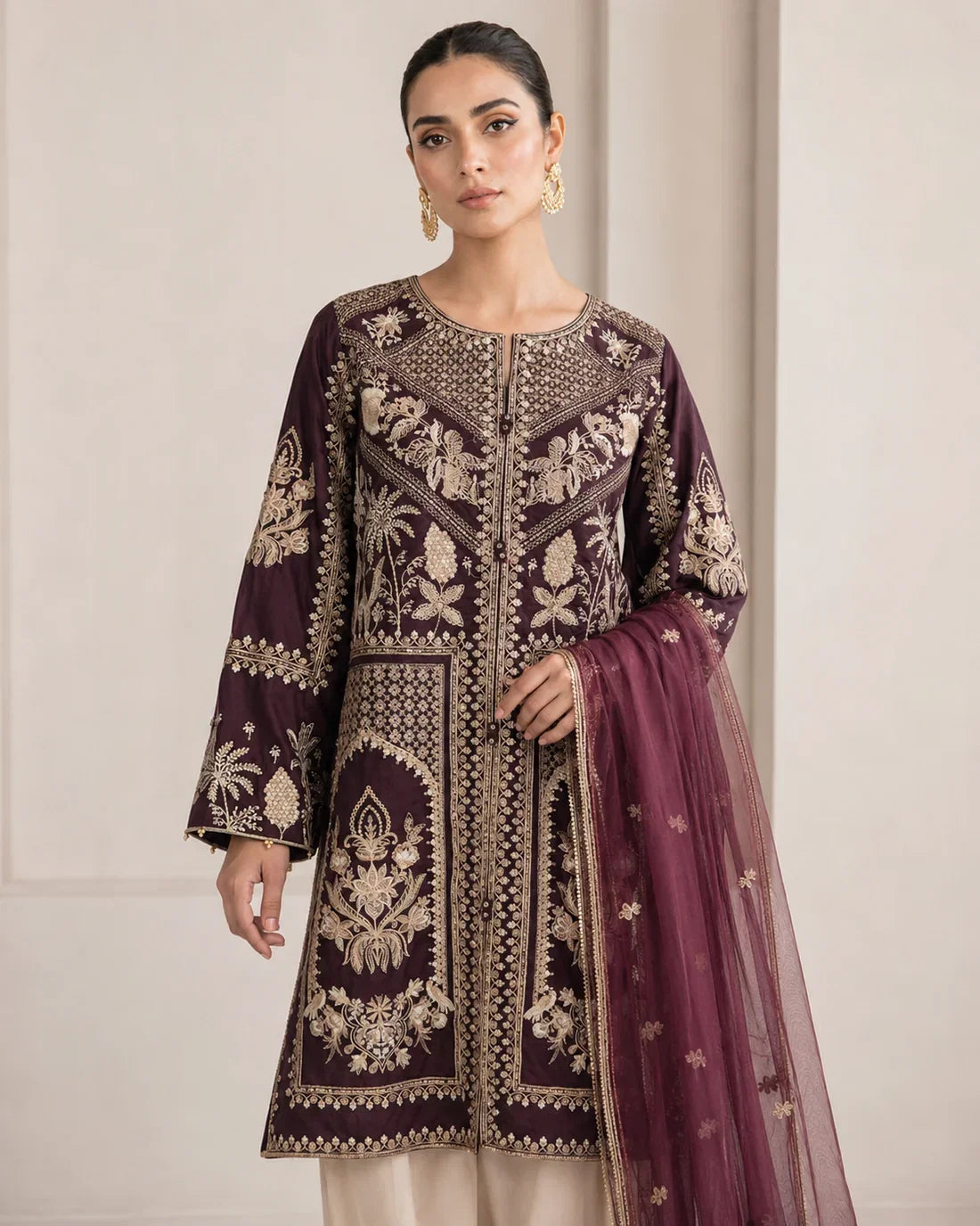 Pakistani Designer Embroidered Viscose Salwar Kameez Online in KSA Riyadh Saudi Arabia Oman Bahrain Qatar