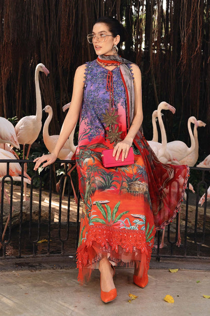 Pakistani Designer Floral Print Lawn Salwar Kameez Online in KSA Riyadh Saudi Arabia Oman Bahrain Qatar