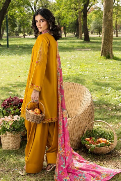 Pakistani Designer Gold Lawn Salwar Kameez Online in KSA Riyadh Saudi Arabia Oman Bahrain Qatar