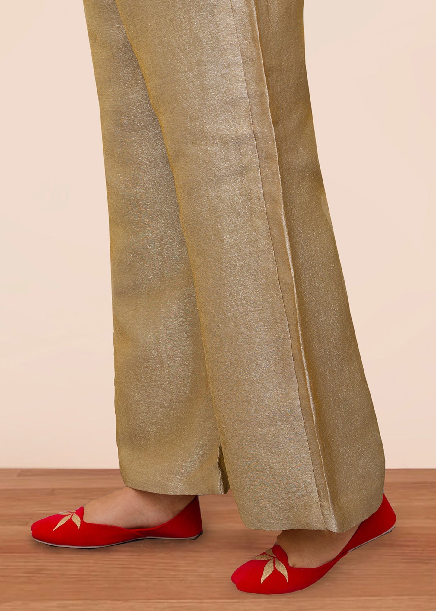 Pakistani Designer Gold Tissue Trouser Salwar Kameez Online in KSA Riyadh Saudi Arabia Oman Bahrain Qatar