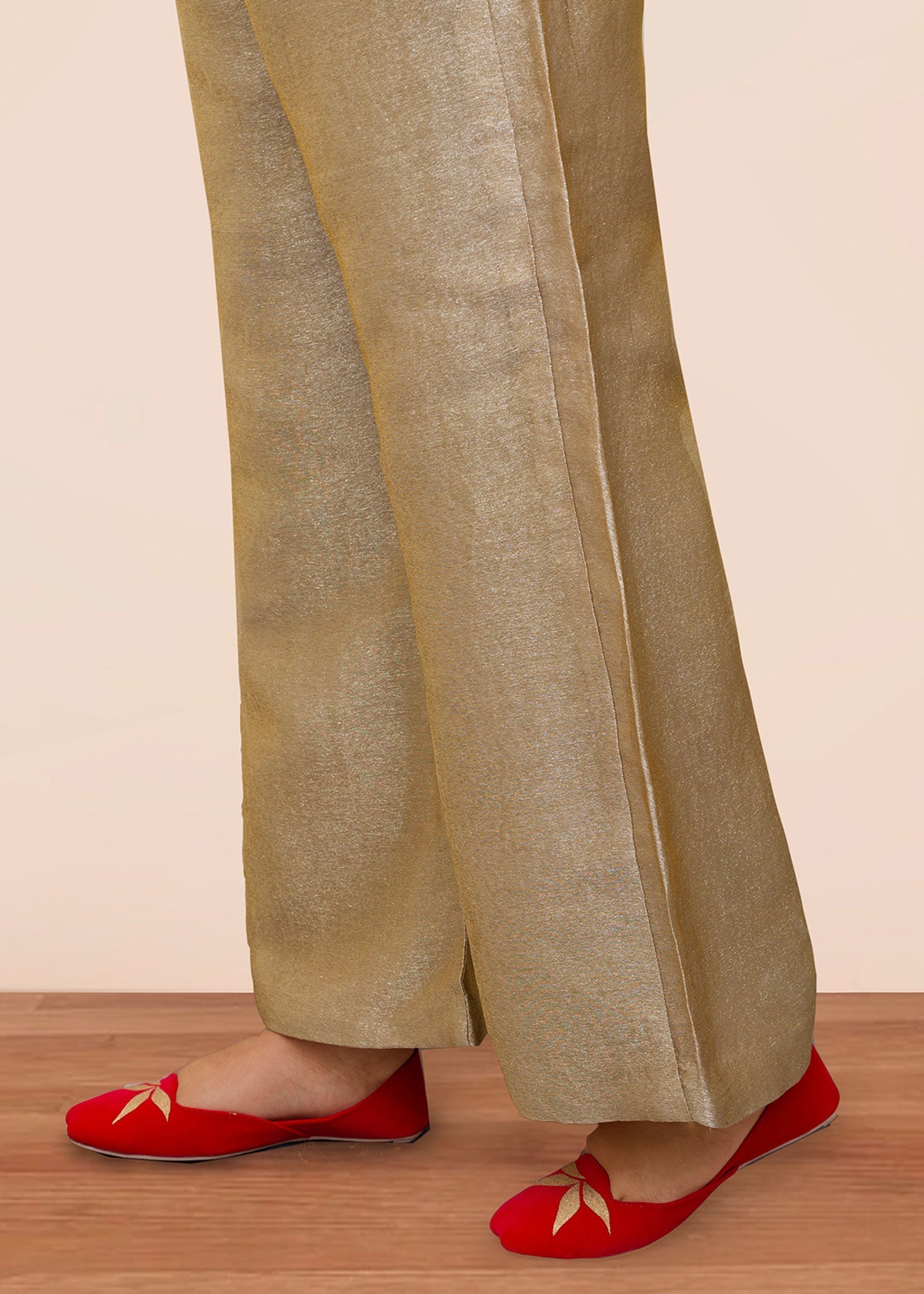 Pakistani Designer Gold Tissue Trouser Salwar Kameez Online in KSA Riyadh Saudi Arabia Oman Bahrain Qatar