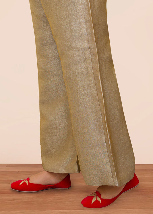 Pakistani Designer Gold Tissue Trouser Salwar Kameez Online in KSA Riyadh Saudi Arabia Oman Bahrain Qatar