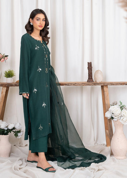 Pakistani Designer Green Organza Embellished Salwar Kameez Online in KSA Riyadh Saudi Arabia Oman Bahrain Qatar