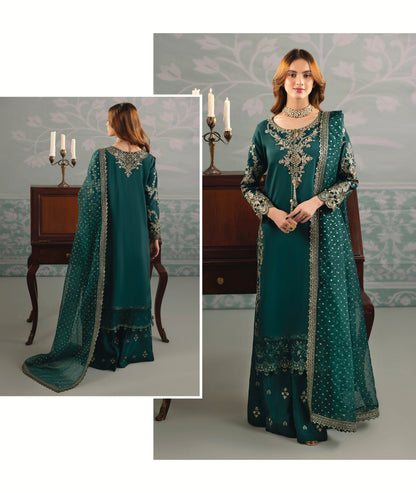 Pakistani Designer Green Raw Silk Salwar Kameez Online in KSA Riyadh Saudi Arabia Oman Bahrain Qatar