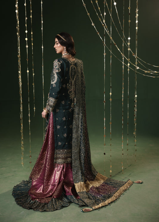 Pakistani Designer Green Silk Salwar Kameez Online in KSA Riyadh Saudi Arabia Oman Bahrain Qatar
