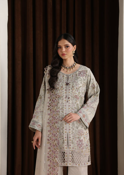 Pakistani Designer Grey Chiffon Salwar Kameez Online in KSA Riyadh Saudi Arabia Oman Bahrain Qatar