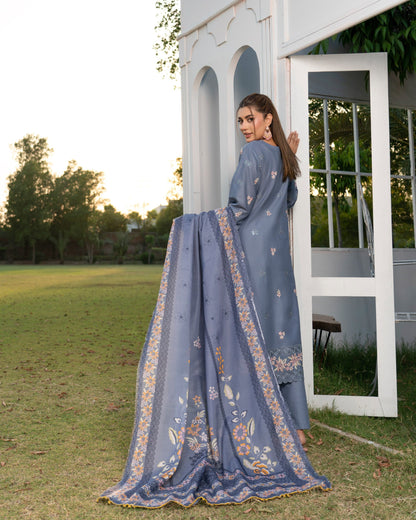 Pakistani Designer Grey Lawn Suit Online in KSA Riyadh Saudi Arabia Oman Bahrain Qatar