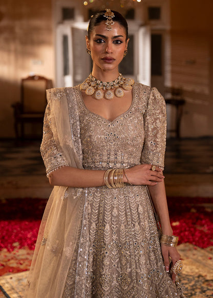 Pakistani Designer Grey Net Salwar Kameez Online in KSA Riyadh Saudi Arabia Oman Bahrain Qatar