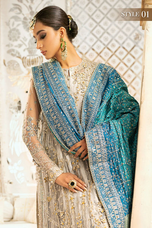Pakistani Designer Hand Embellished Organza Dress Material Online in Dubai DXB UAE Abudhabi Meena Bazaar