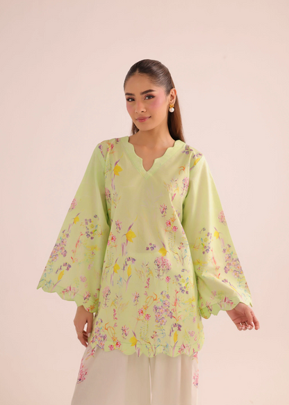 Pakistani Designer Herb Green Poly Lawn Dress Online in UK USA Canada