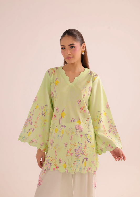Pakistani Designer Herb Green Poly Lawn Dress Online in UK USA Canada