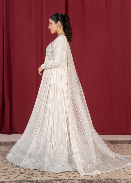 Pakistani Designer Ivory Embellished Festive Suit Online in KSA Riyadh Saudi Arabia Oman Bahrain Qatar