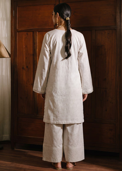 Pakistani Designer Ivory Embellished Lawn Salwar Kameez Online in KSA Riyadh Saudi Arabia Oman Bahrain Qatar