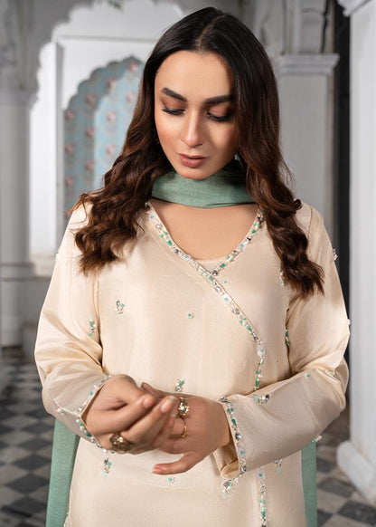 Pakistani Designer Ivory Kattan Silk Salwar Kameez Online in KSA Riyadh Saudi Arabia Oman Bahrain Qatar