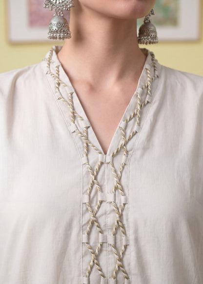 Pakistani Designer Ivory Lacework Shalwar Kameez Online in UK USA Canada