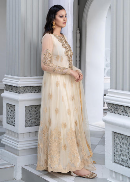 Pakistani Designer Ivory Net Festive Wear Salwar Kameez Online in KSA Riyadh Saudi Arabia Oman Bahrain Qatar