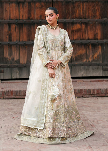Pakistani Designer Ivory Organza 3 Piece Suit Online in UK USA Canada
