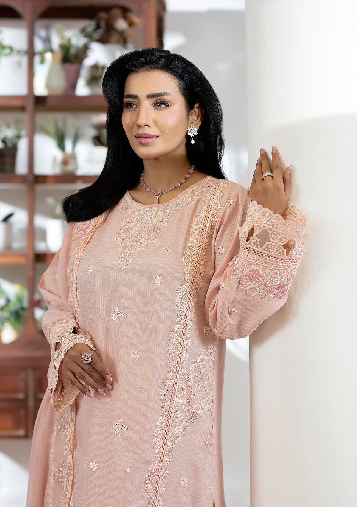 Pakistani Designer Lavender Viscose Kurta Pajama Online in KSA Riyadh Saudi Arabia Oman Bahrain Qatar