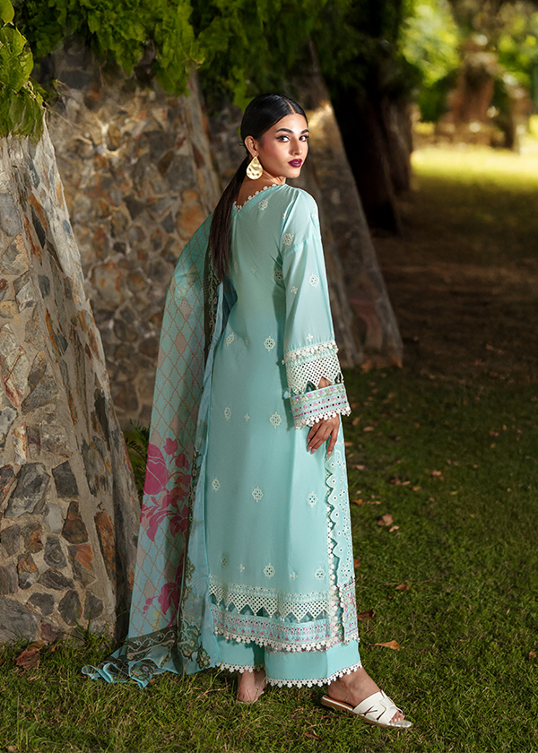 Pakistani Designer Lawn Suit with Threadwork Online in Sri Lanka India Australia