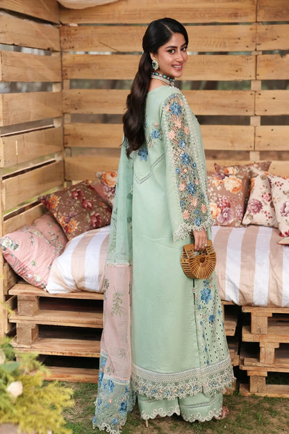 Pakistani Designer Light Green Lawn Chikankari Salwar Kameez Online in KSA Riyadh Saudi Arabia Oman Bahrain Qatar