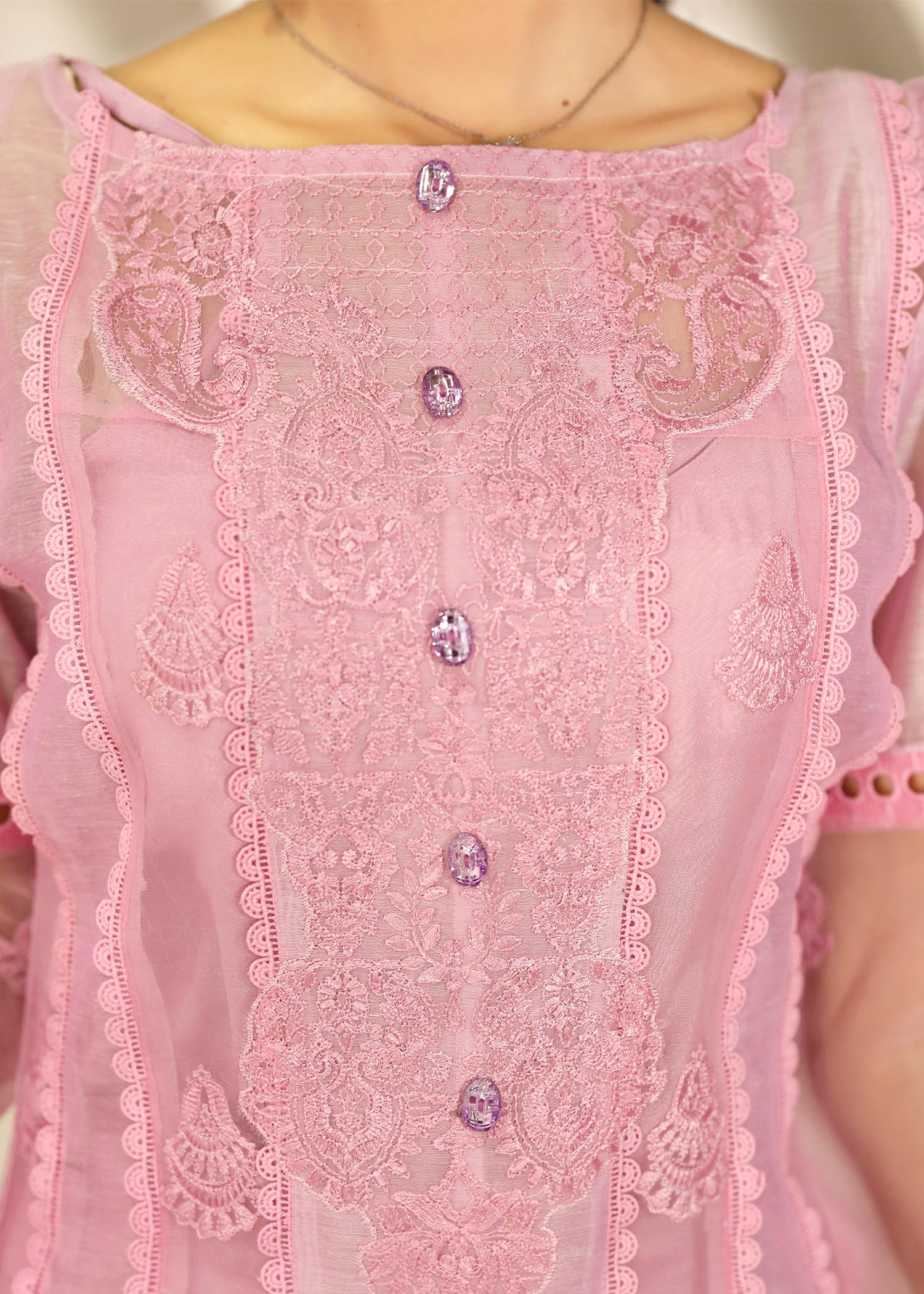 Pakistani Designer Lilac Embroidered Pishwas Salwar Kameez Online in KSA Riyadh Saudi Arabia Oman Bahrain Qatar