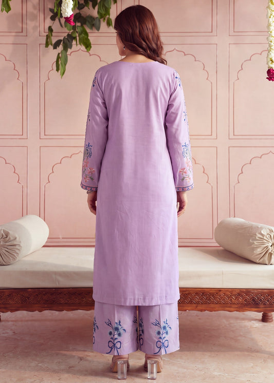 Pakistani Designer Lilac Lawn Salwar Kameez Online in KSA Riyadh Saudi Arabia Oman Bahrain Qatar