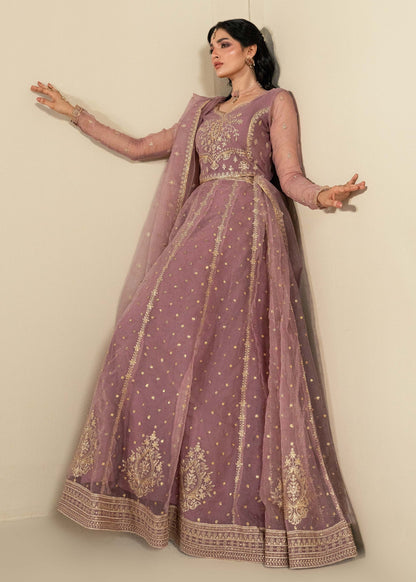 Pakistani Designer Lilac Organza Wedding Guest Suit Online in KSA Riyadh Saudi Arabia Oman Bahrain Qatar