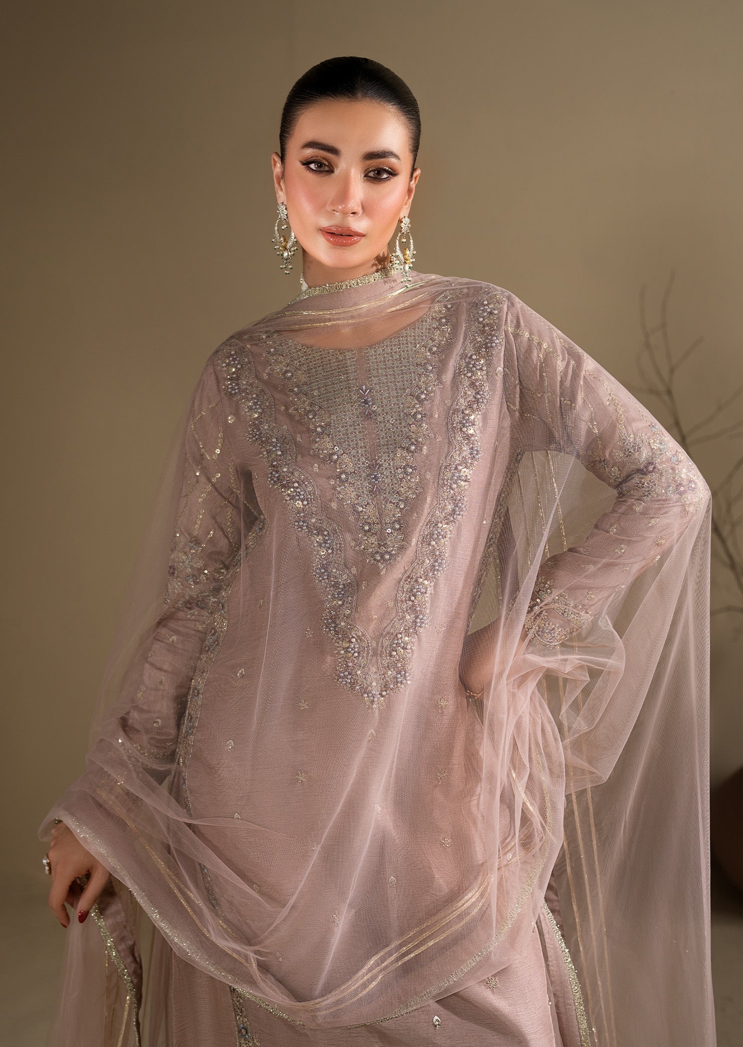 Pakistani Designer Lilac Raw Silk Festive Wear Salwar Kameez Online in KSA Riyadh Saudi Arabia Oman Bahrain Qatar