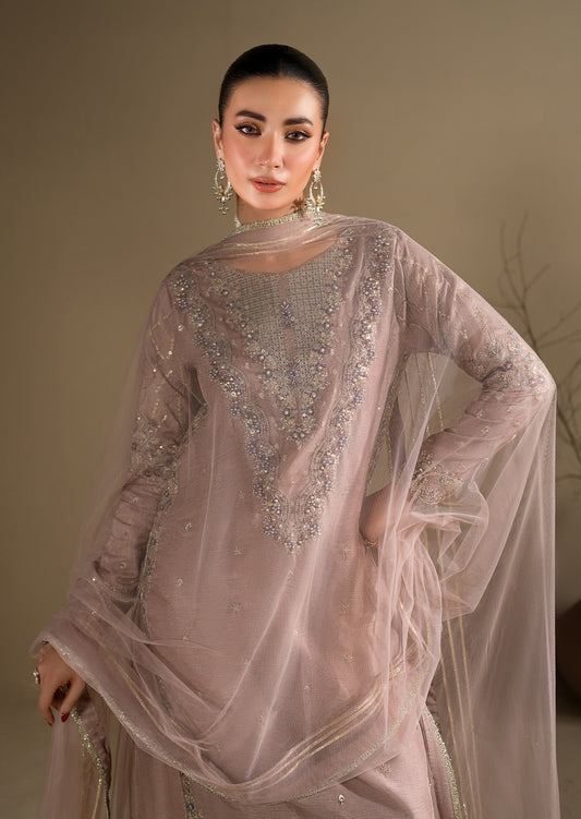 Pakistani Designer Lilac Raw Silk Festive Wear Salwar Kameez Online in KSA Riyadh Saudi Arabia Oman Bahrain Qatar