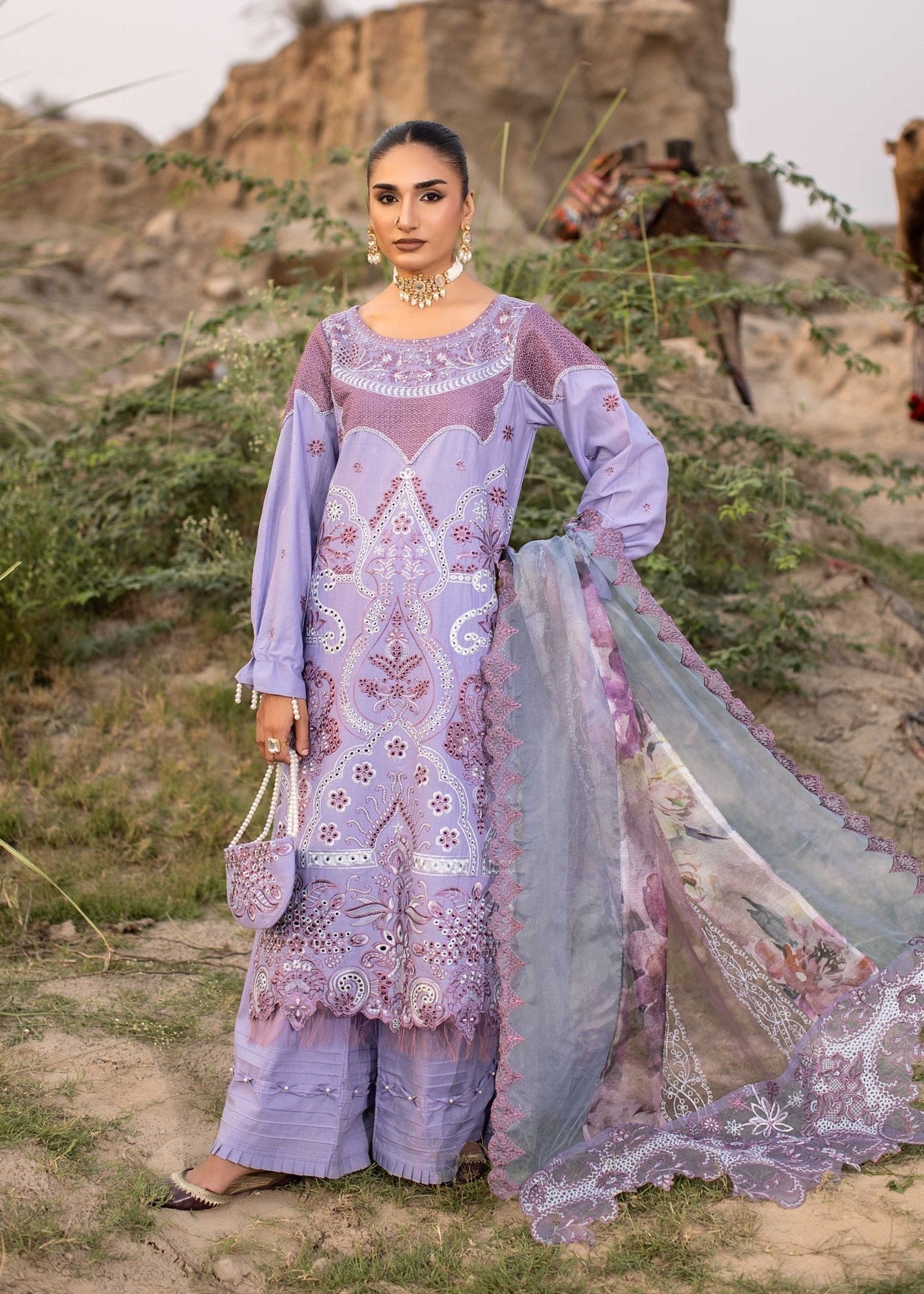Pakistani Designer Lupine Cotton Embroidered Salwar Kameez Online in KSA Riyadh Saudi Arabia Oman Bahrain Qatar