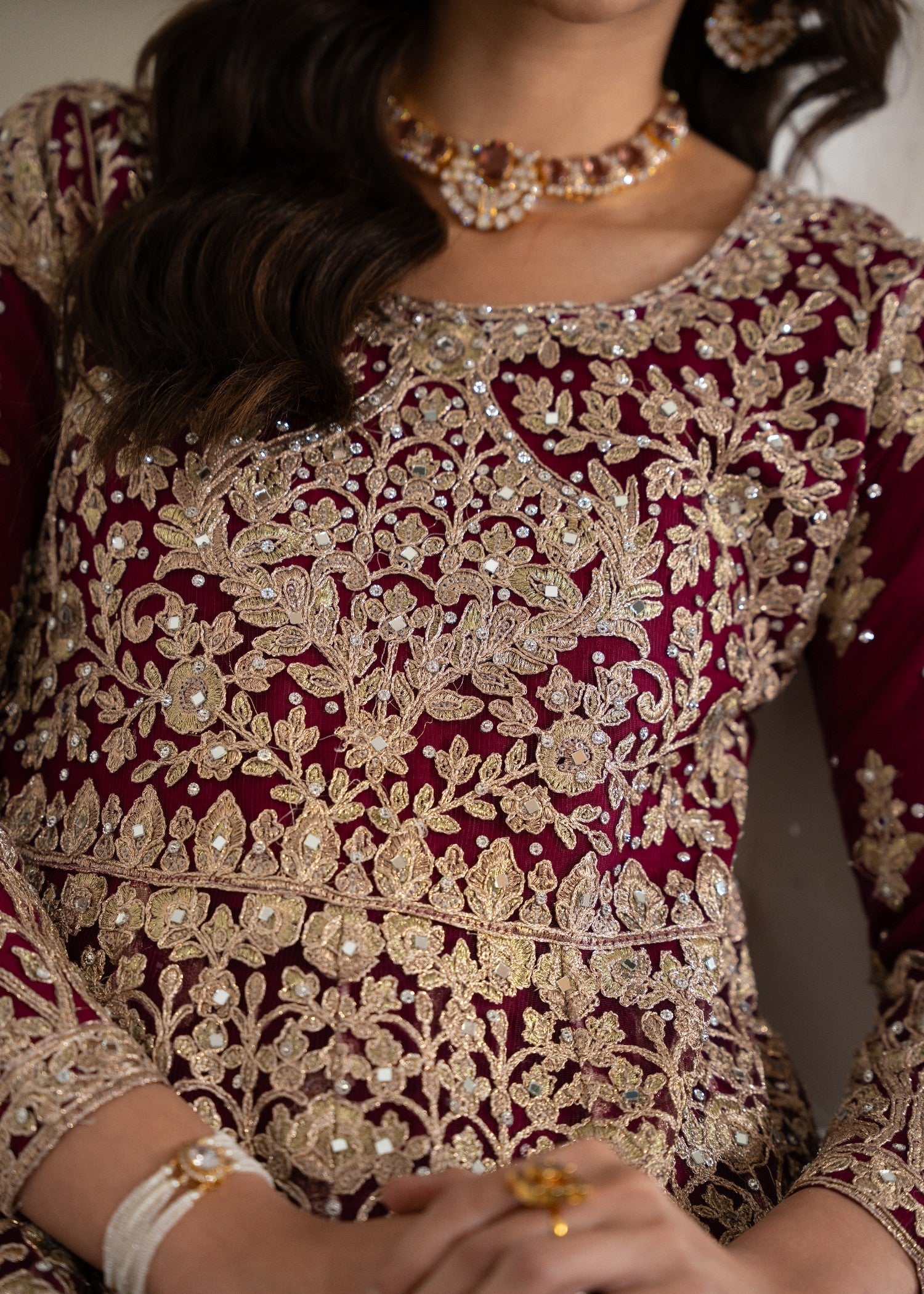Pakistani Designer Magenta Net Formal Suit Online in KSA Riyadh Saudi Arabia Oman Bahrain Qatar