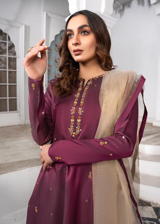 Pakistani Designer Maroon Adda Work Silk Suit Online in KSA Riyadh Saudi Arabia Oman Bahrain Qatar