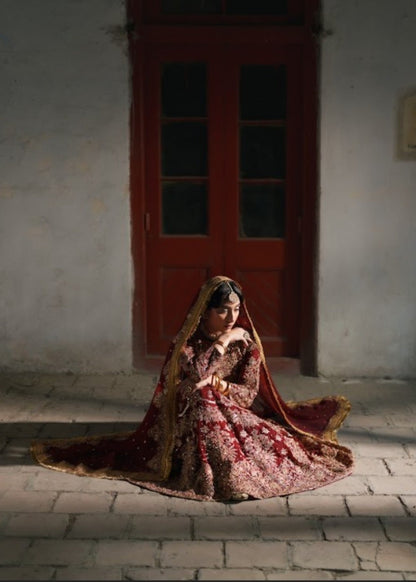 Pakistani Designer Maroon Chiffon Salwar Kameez Online in KSA Riyadh Saudi Arabia Oman Bahrain Qatar