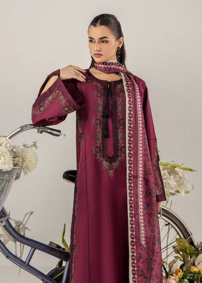 Pakistani Designer Maroon Lawn Salwar Kameez Online in KSA Riyadh Saudi Arabia Oman Bahrain Qatar