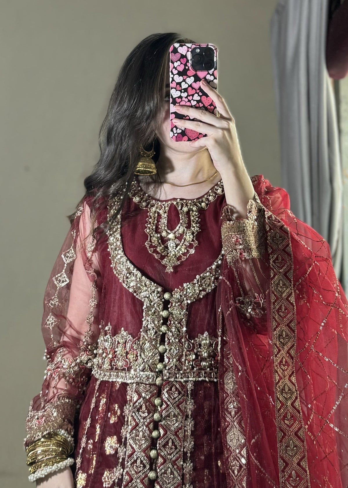 Pakistani Designer Maroon Net Salwar Kameez Online in KSA Riyadh Saudi Arabia Oman Bahrain Qatar