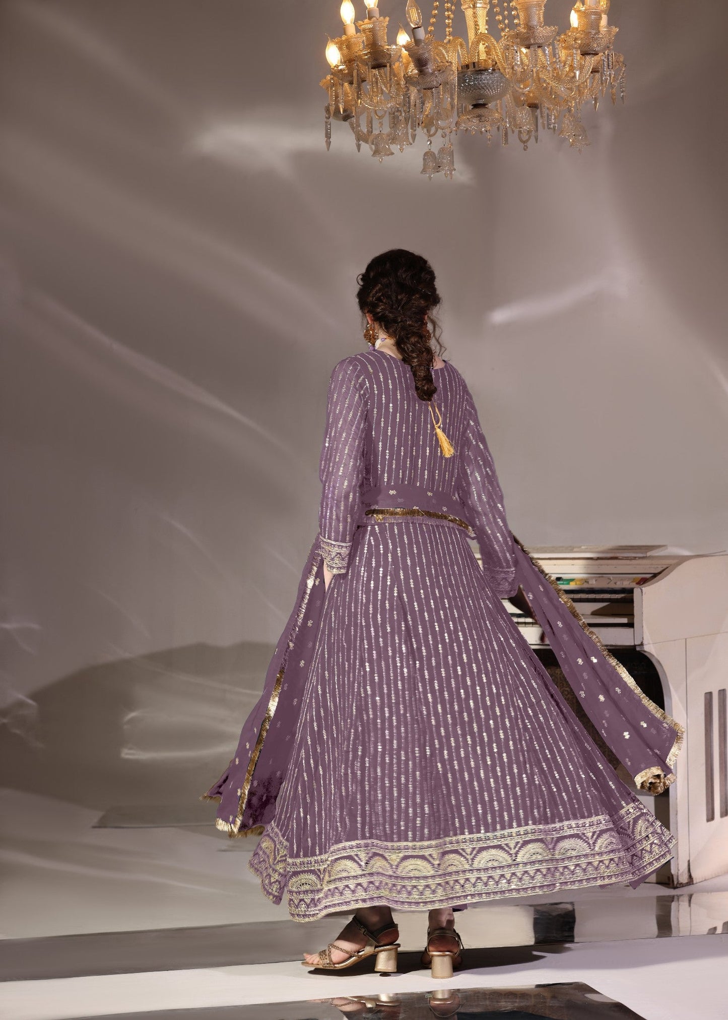 Pakistani Designer Mauve Chiffon Embroidered Salwar Kameez Online in KSA Riyadh Saudi Arabia Oman Bahrain Qatar
