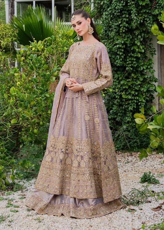 Pakistani Designer Mauve Chiffon Salwar Kameez Online in KSA Riyadh Saudi Arabia Oman Bahrain Qatar