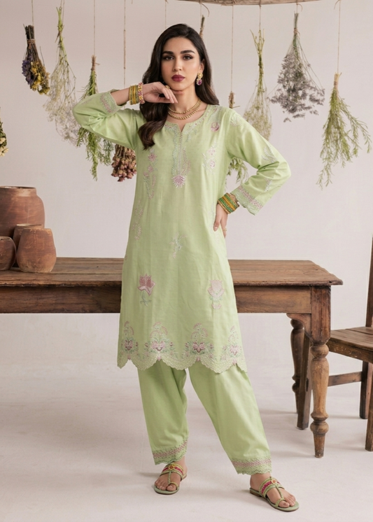 Pakistani Designer Mint Green Lawn Suit Online in KSA Riyadh Saudi Arabia Oman Bahrain Qatar
