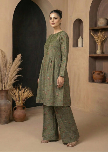 Pakistani Designer Moss Green Raw Silk Kurta Pajama Online in KSA Riyadh Saudi Arabia Oman Bahrain Qatar