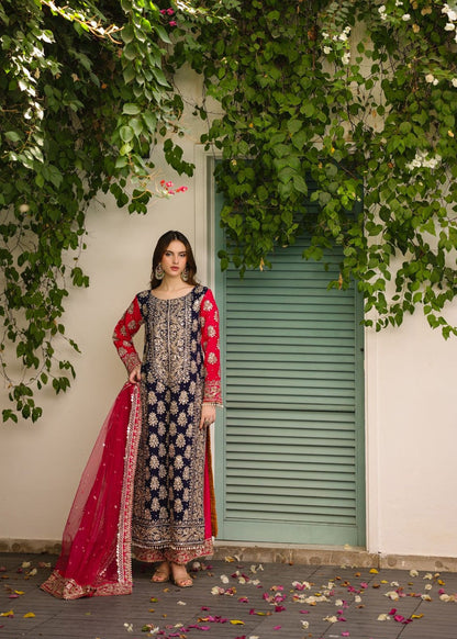 Pakistani Designer Multi Chiffon Raw Silk Salwar Kameez Online in KSA Riyadh Saudi Arabia Oman Bahrain Qatar