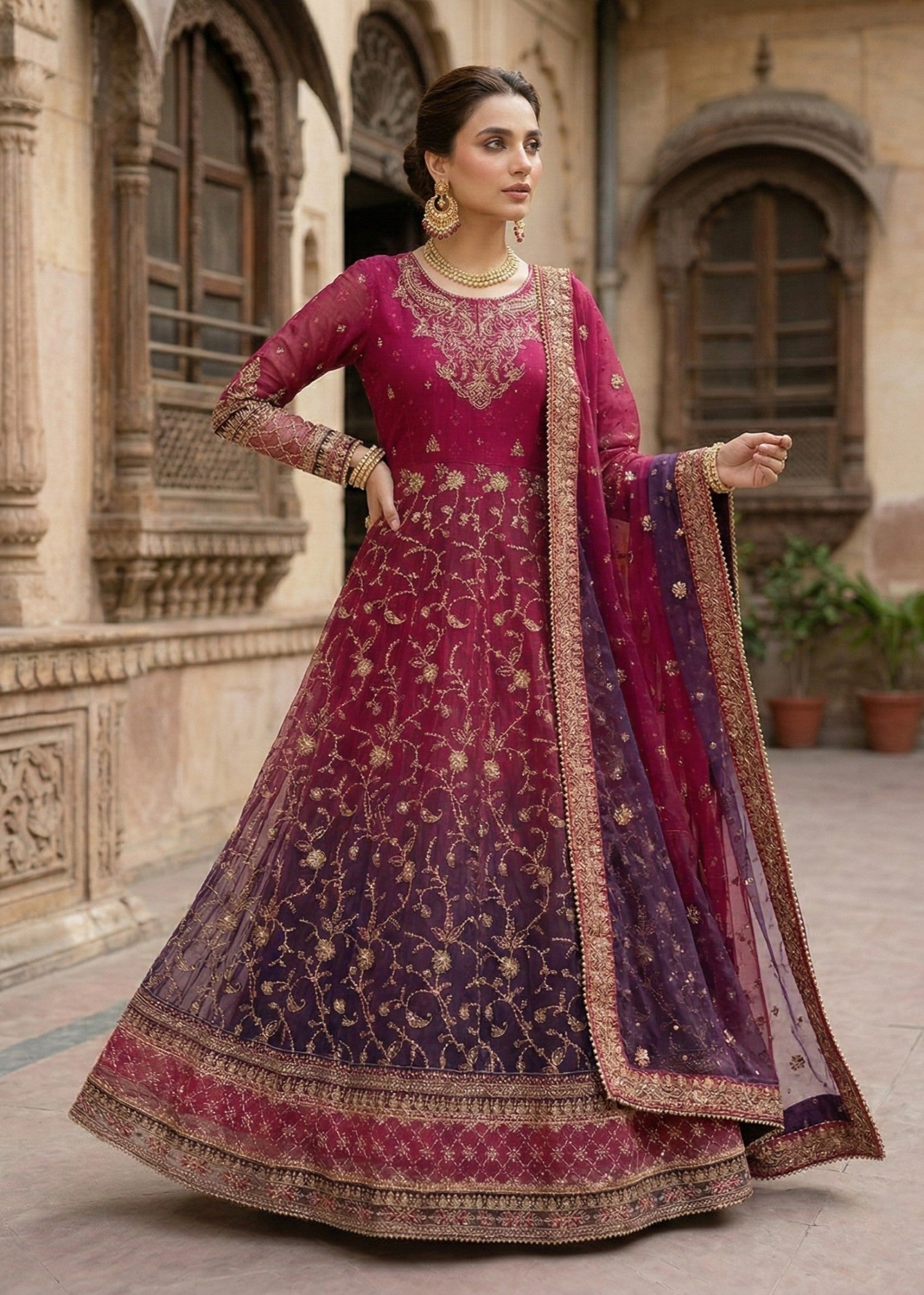 Pakistani Designer Multi Chiffon Salwar Kameez Online in KSA Riyadh Saudi Arabia Oman Bahrain Qatar