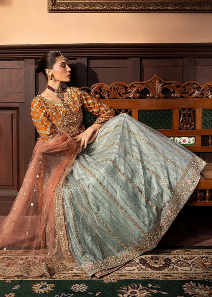 Pakistani Designer Multi Chiffon Wedding Guest Suit Online in KSA Riyadh Saudi Arabia Oman Bahrain Qatar