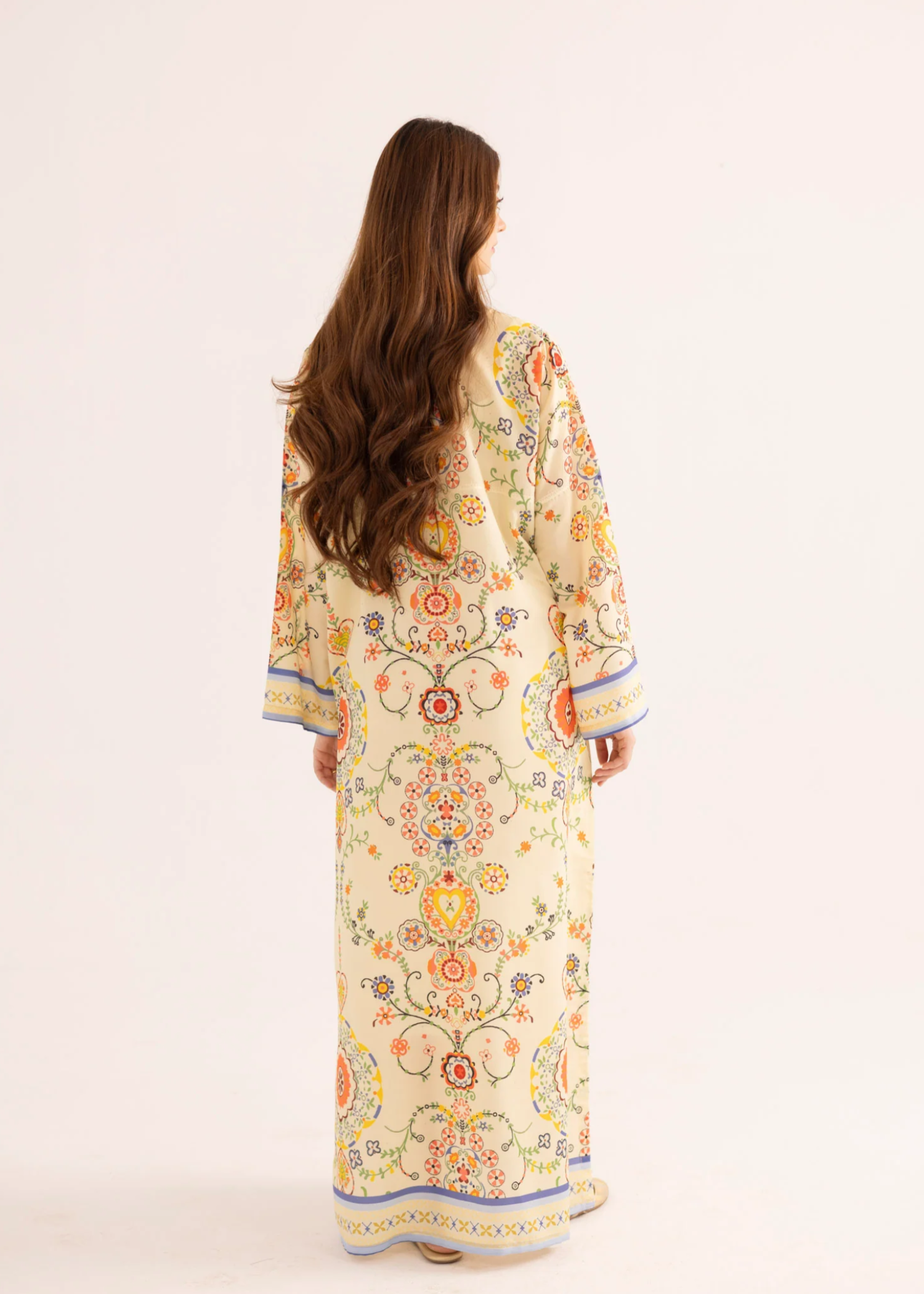 Pakistani Designer Multi Printed Lawn Kaftan Online in KSA Riyadh Saudi Arabia Oman Bahrain Qatar
