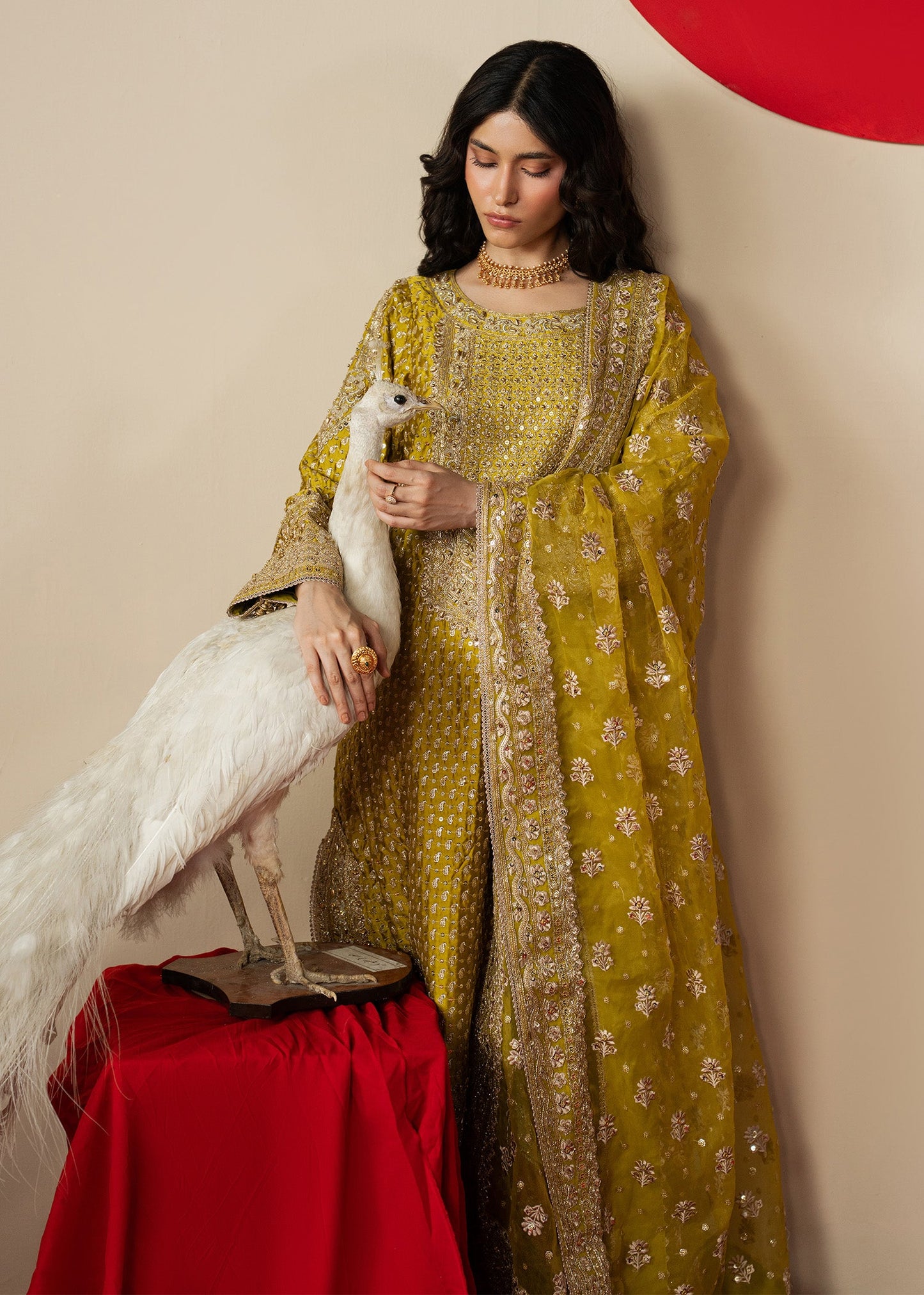 Pakistani Designer Mustard Organza Embroidered Suit Online in KSA Riyadh Saudi Arabia Oman Bahrain Qatar