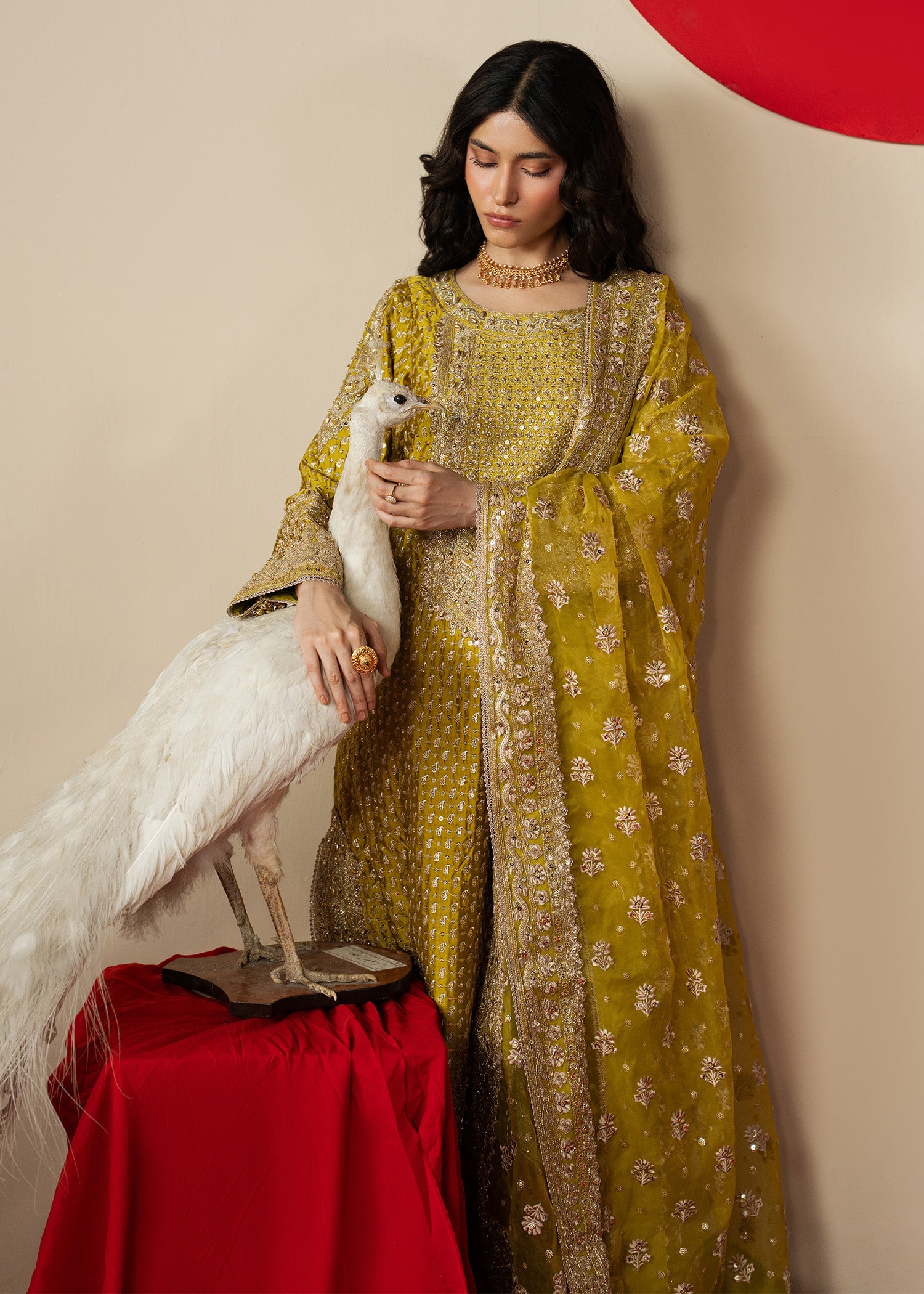 Pakistani Designer Mustard Organza Embroidered Suit Online in KSA Riyadh Saudi Arabia Oman Bahrain Qatar